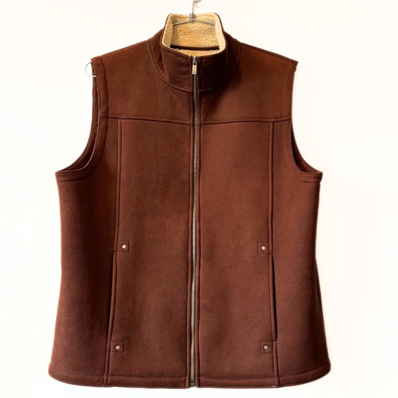 Lauren Ralph Lauren Original Dry Goods Faux Suede Brown Vest Size M - Picture 1 of 8